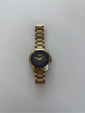D&G Gold and Black Men's Link Bracelet Watch